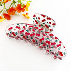 Transparent Cherry Hair Claw Clip