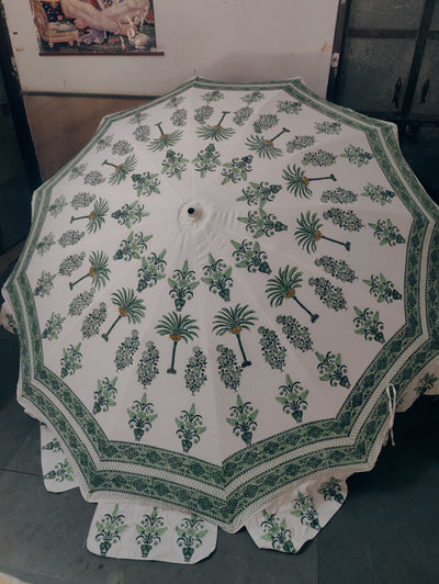 Palm Block Print Parasol