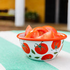 Tomato Red Enamel Bowl