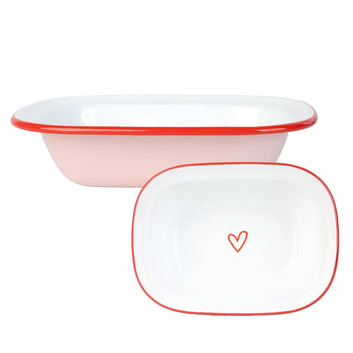 Heart Pink Oven Enamel Dish