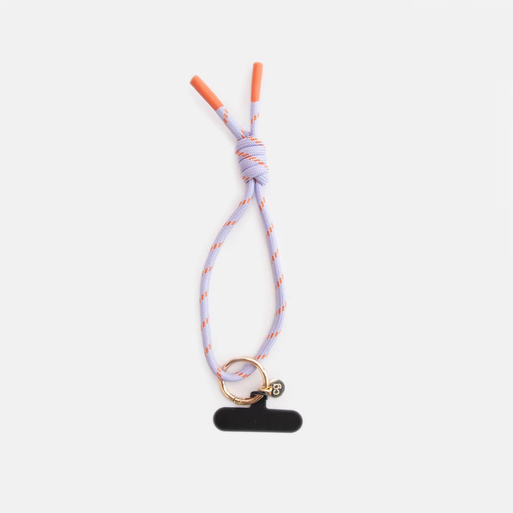 Lilac/Orange Cord Short Phone Strap