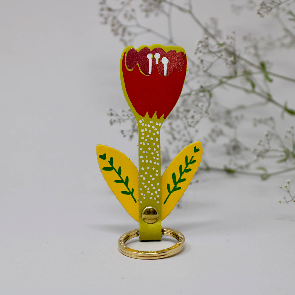 Tulip Flower Key Fob