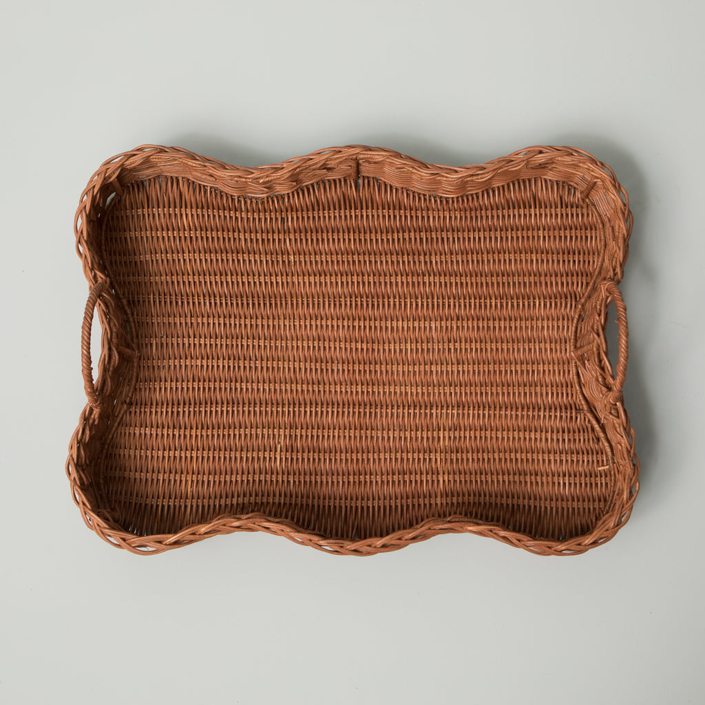 Rattan Scalloped Tray