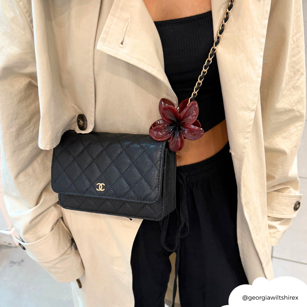 Tropical Flower Claw Clip - Burgundy