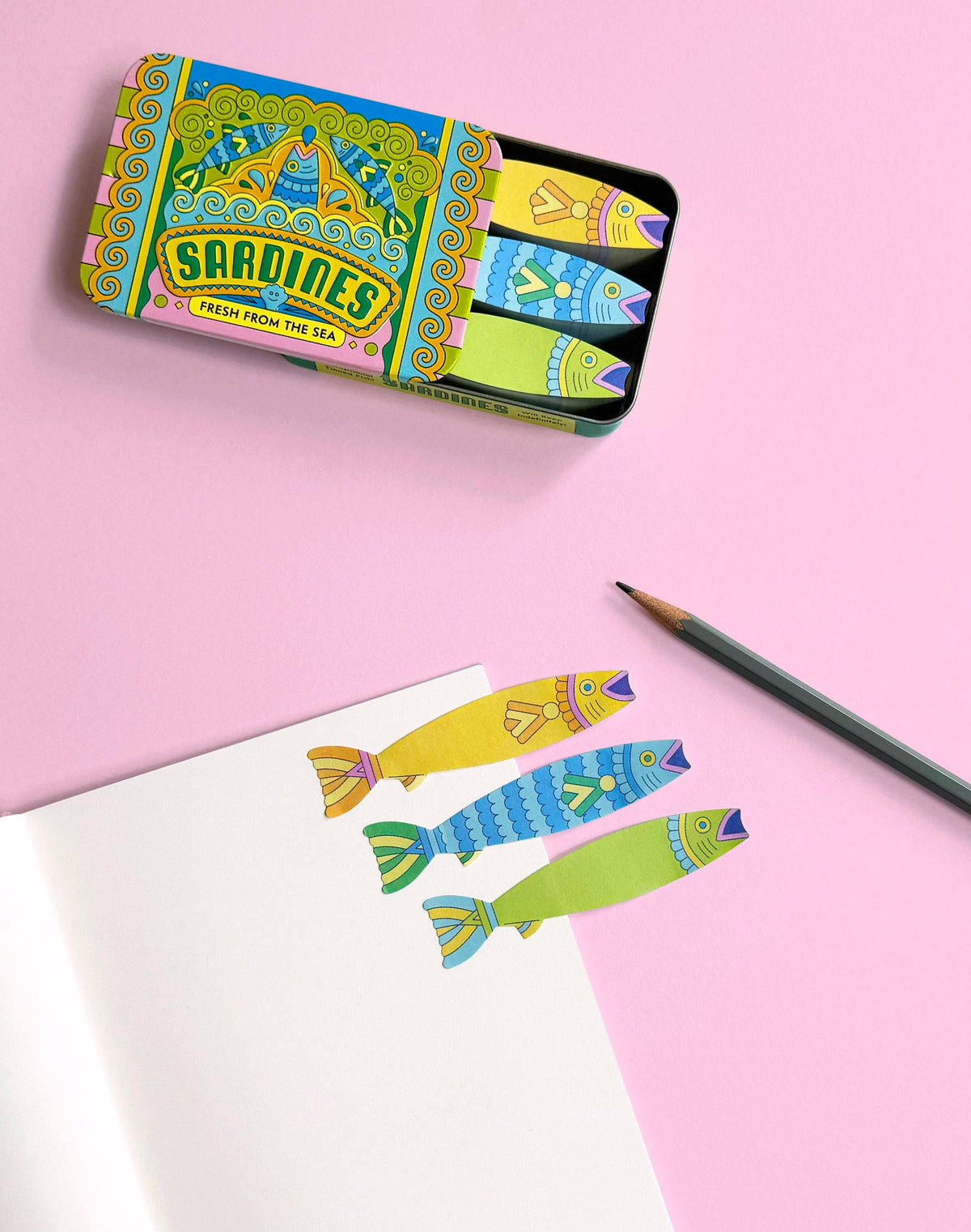 Sardines Fishy Sticky Notes (Notepad/Sticky Notes)