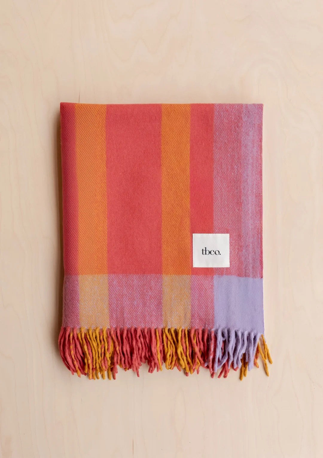 Orange Frame Stripe Recycled Wool Blanket