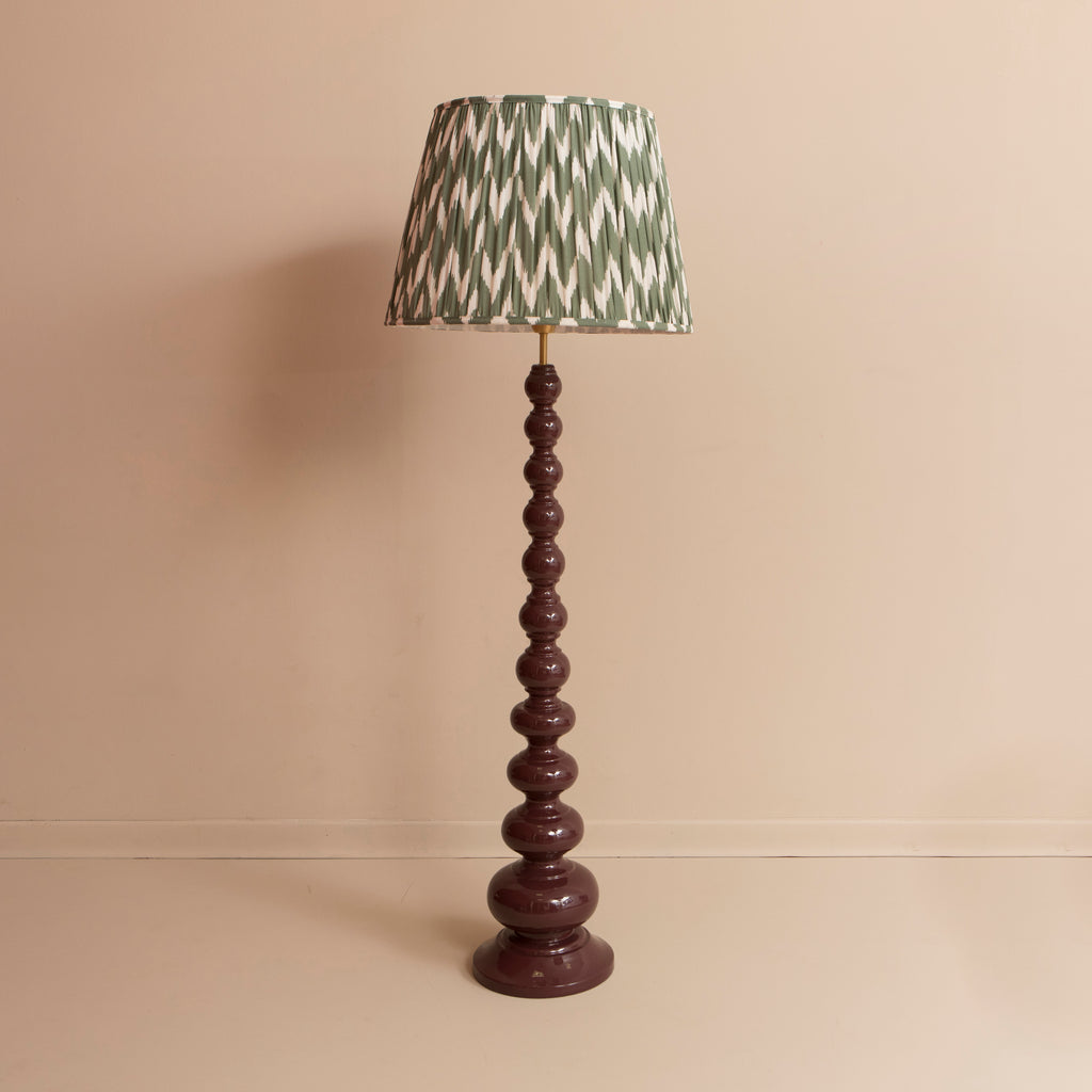 Wooden Bobbin Floor Lamp