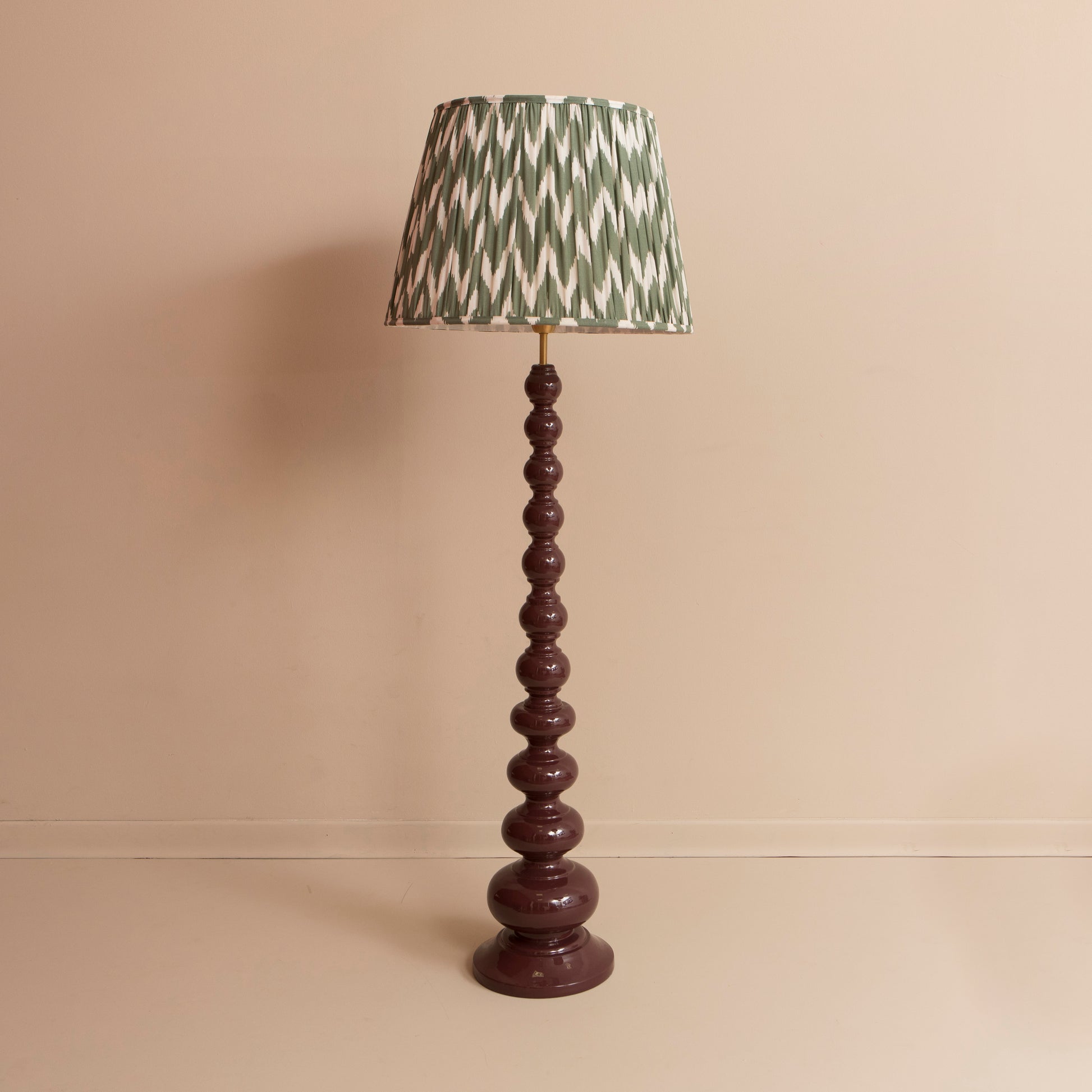 Wooden Bobbin Floor Lamp