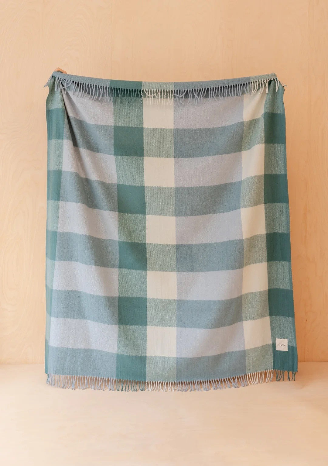 Blue Bold Check Recycled Wool Blanket