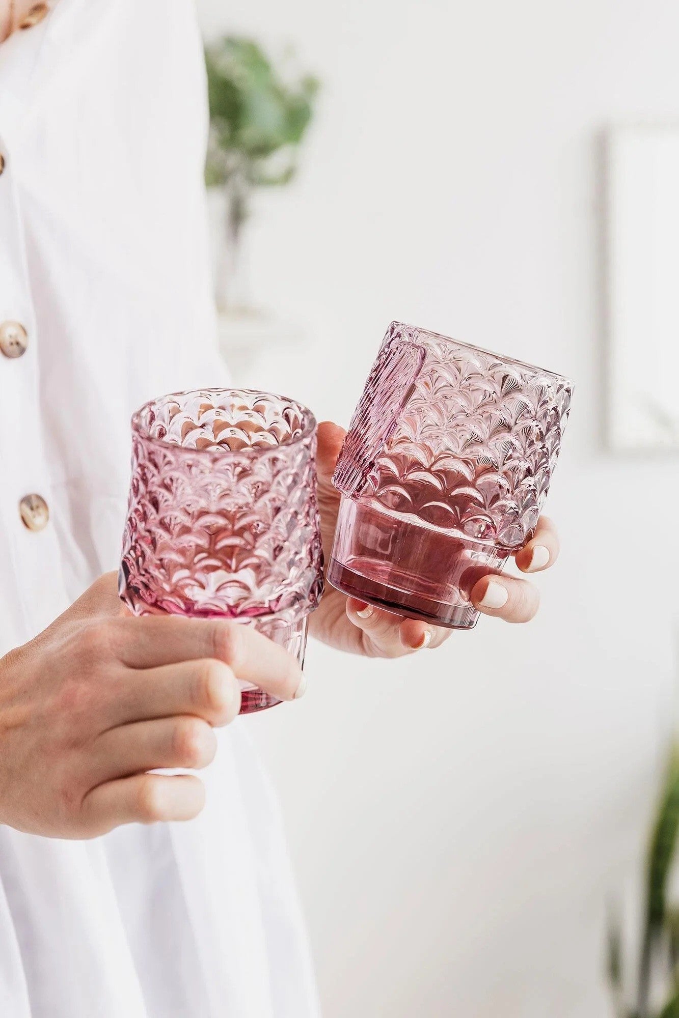 Fish Stacking Drinking Glasses - Set of 4 Pink