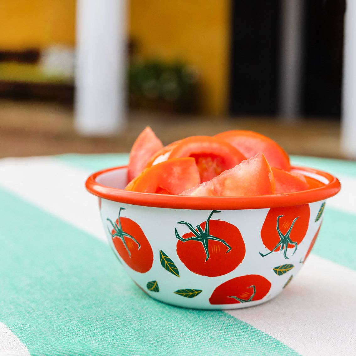 Tomato Red Enamel Bowl