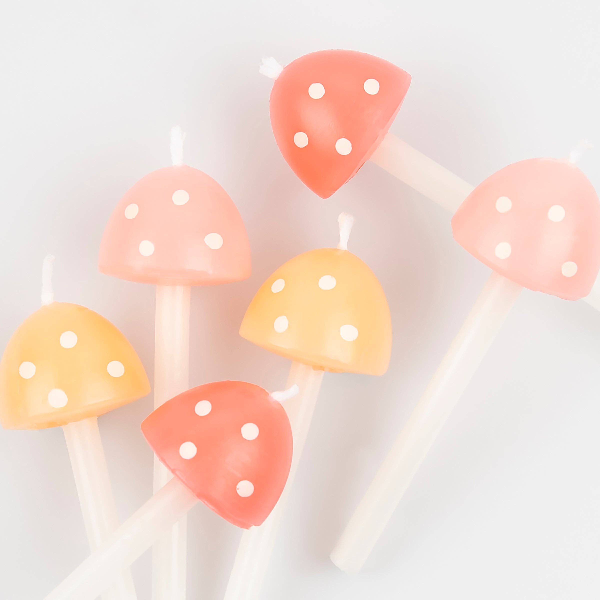 Mushroom Birthday Candles – Set of 6