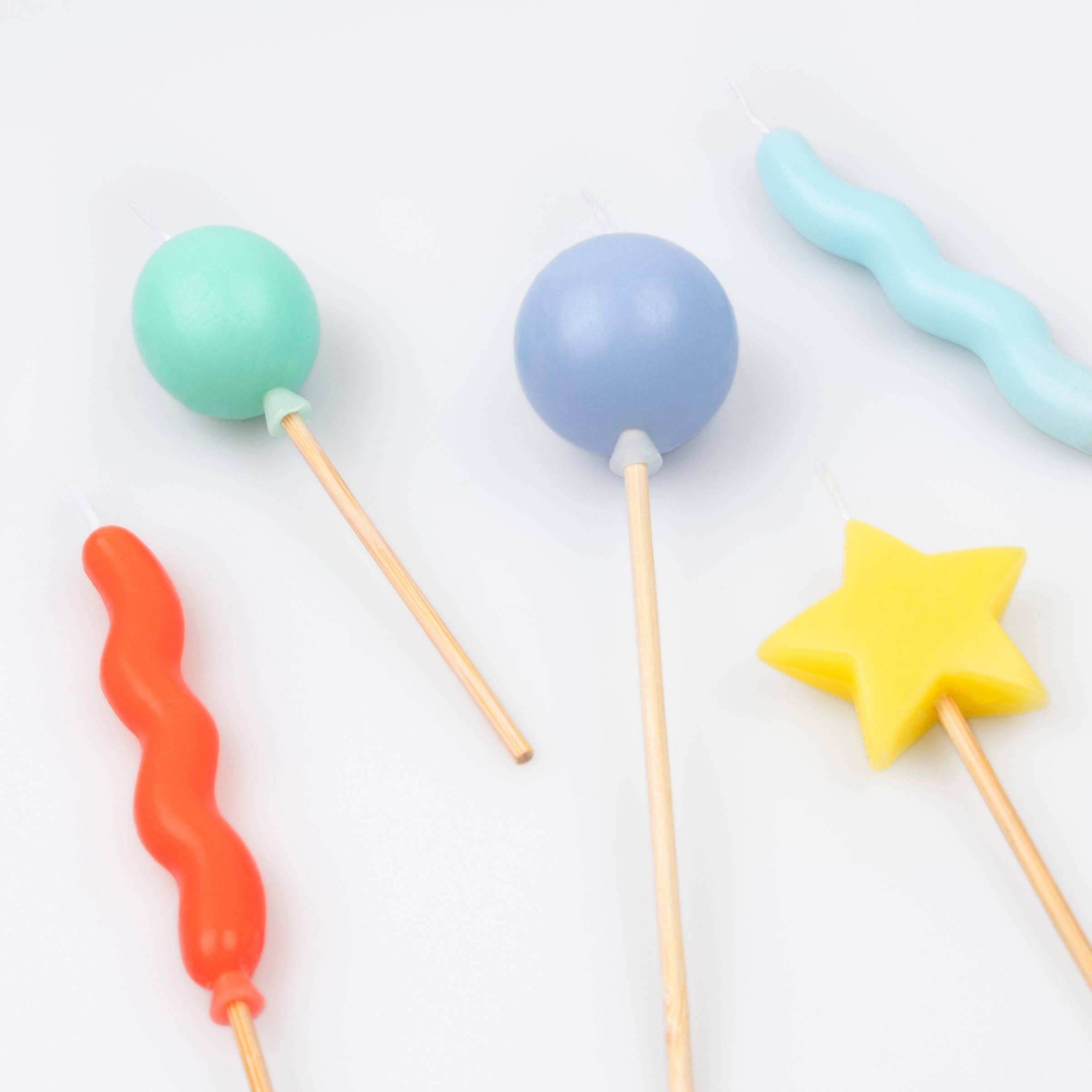 Bright Colour Birthday Candles – Set of 6