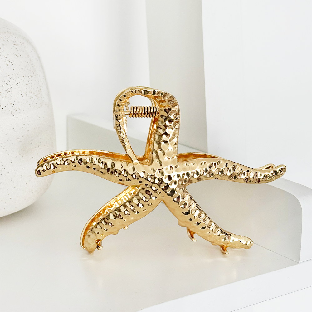 Gold Metal Starfish Claw Clip