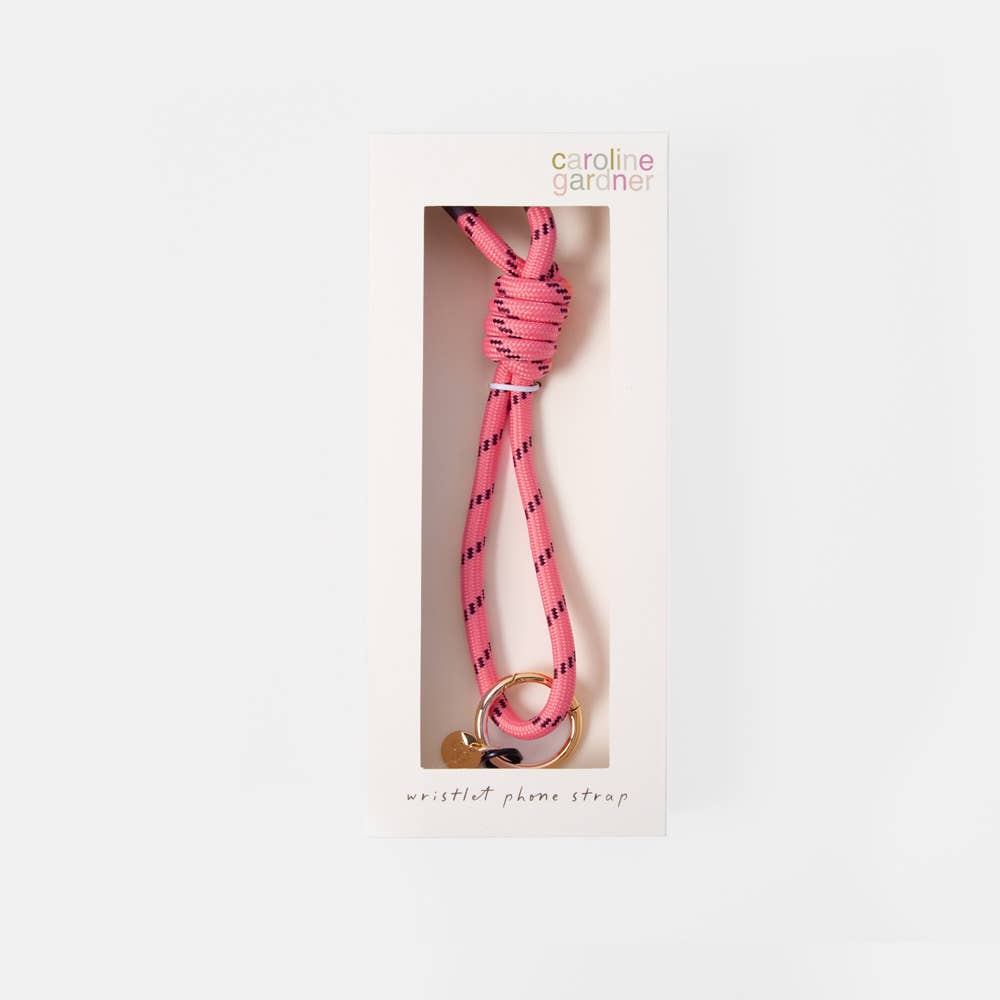 Pink/Orange Wristlet Phone Strap