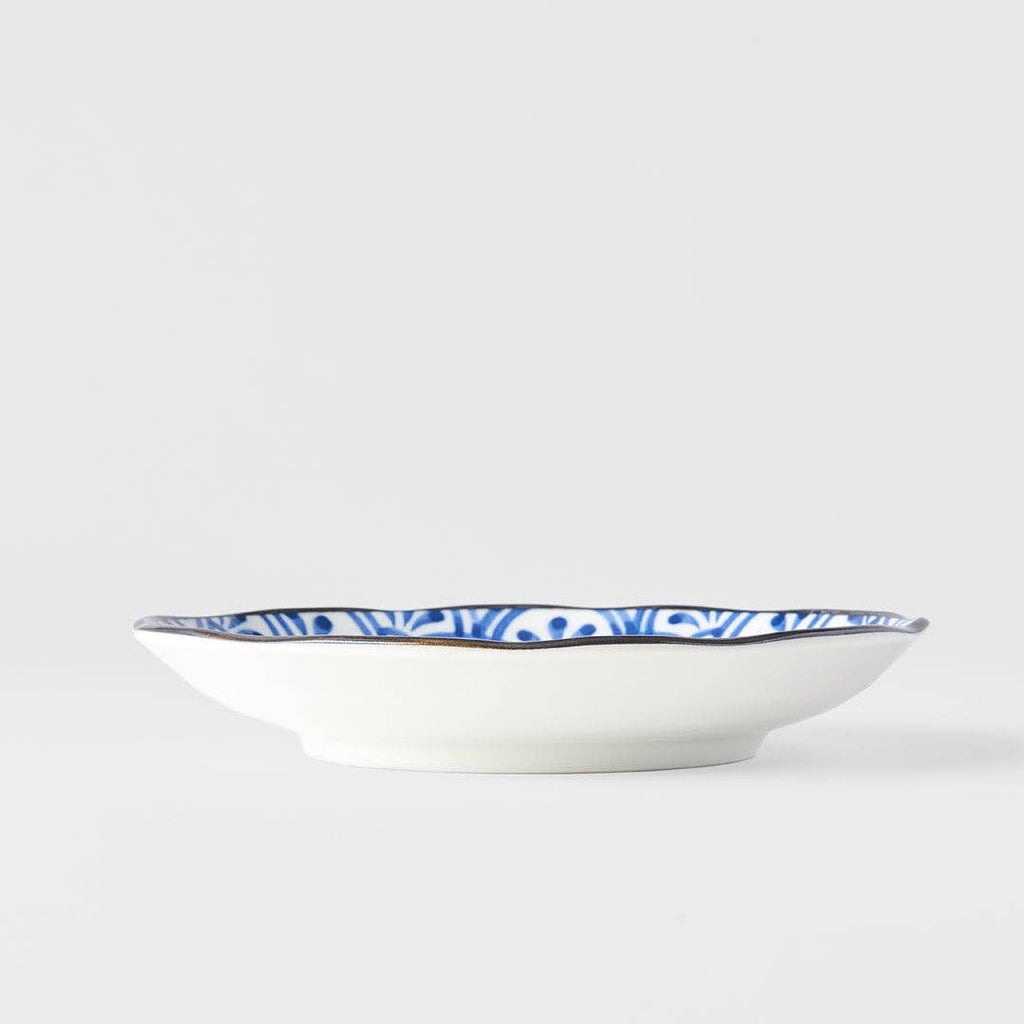 Indigo Petal Crest Ikat plate 17cm