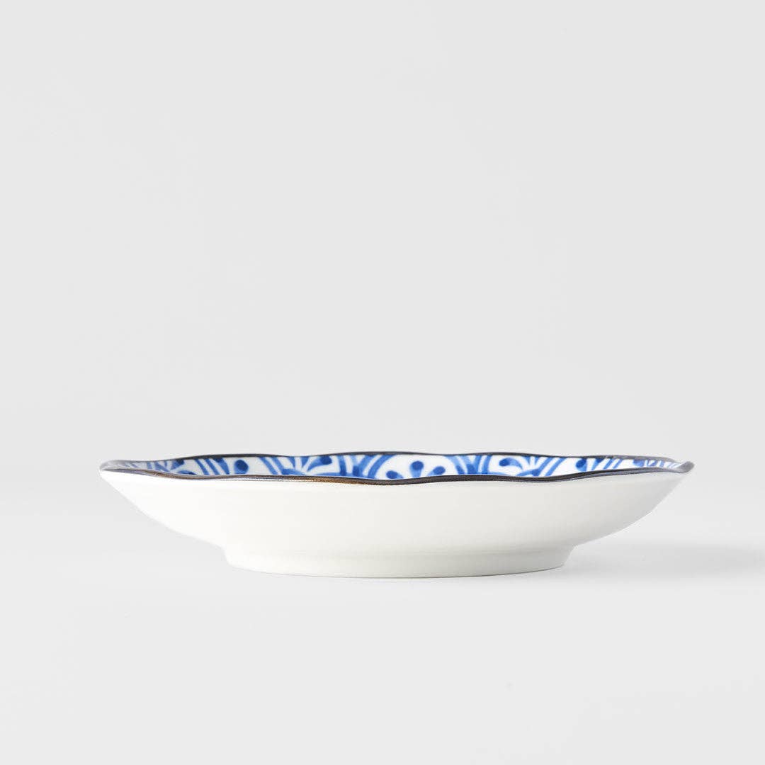 Indigo Petal Crest Ikat plate 17cm