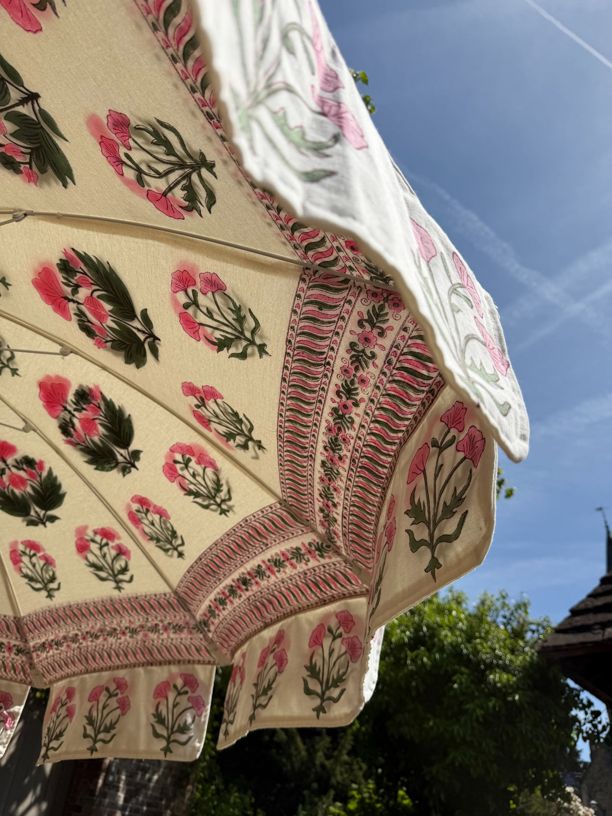 Meadow Blush Block Print Parasol