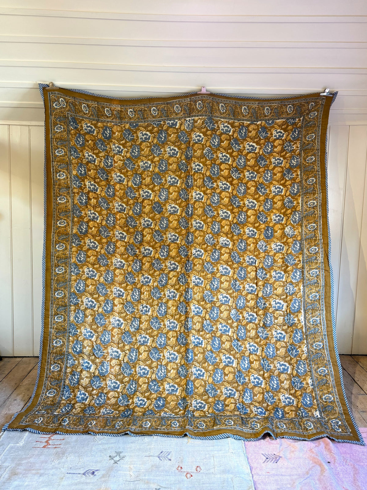 Double Quilts - Blue & Gold