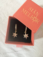 Sparkly small star huggie hoop earrings