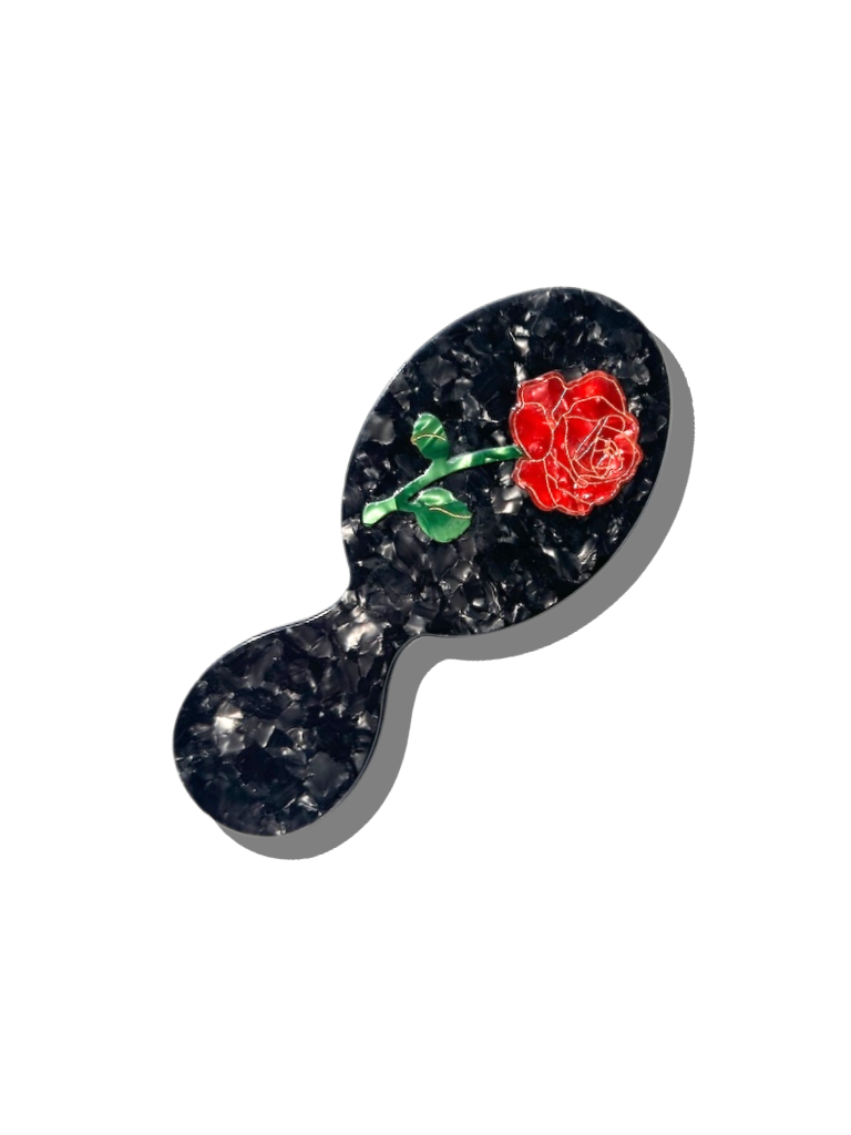 Hand-painted Rose Stem Handbag Hero Brush | Eco-Friendly