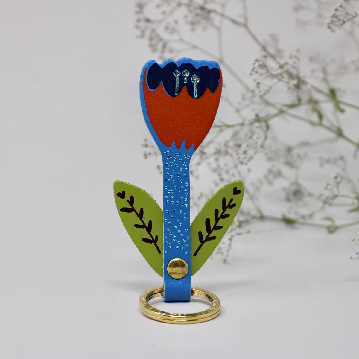 Tulip Flower Key Fob