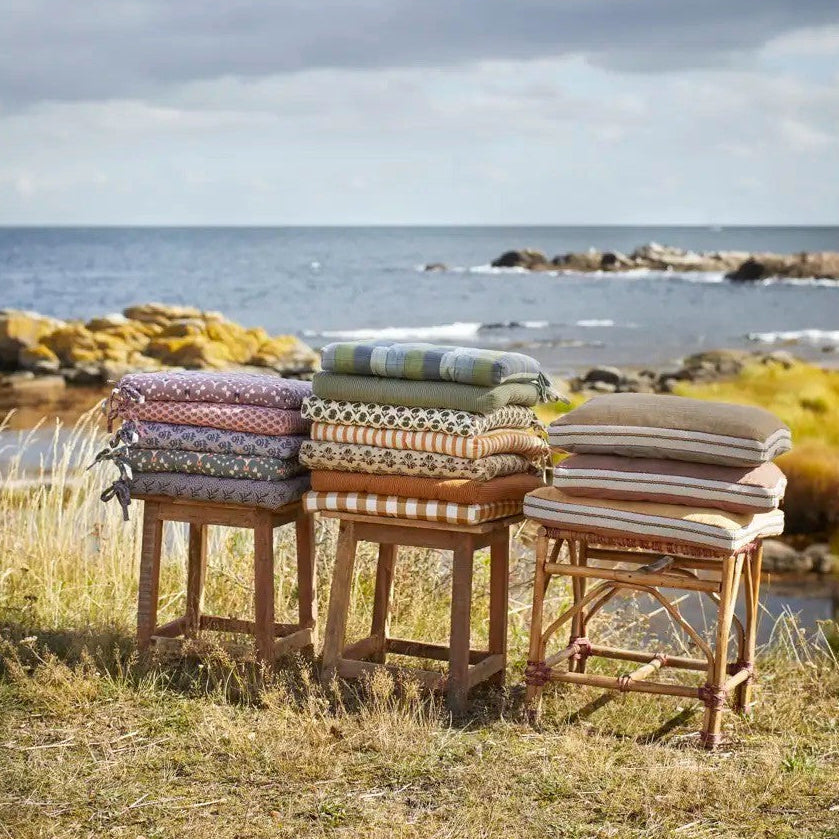 Mustard Checked Chair Pad