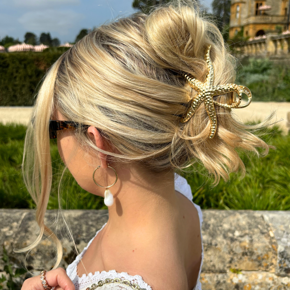 Gold Metal Starfish Claw Clip