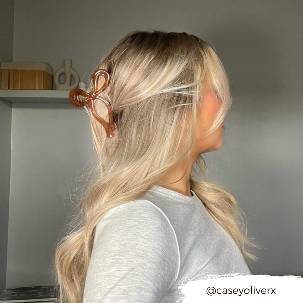 Bow Claw Clip - Brown