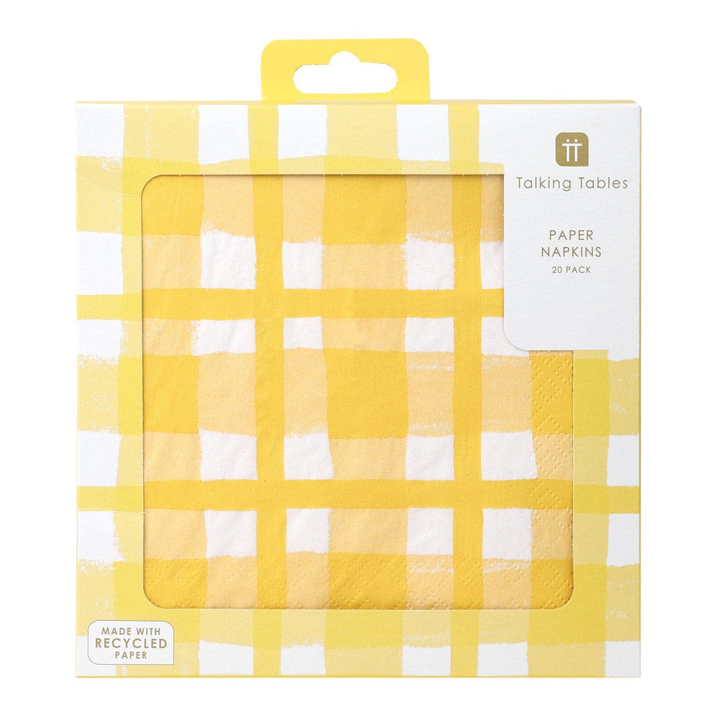 Paper Napkin Check Yellow