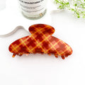 Checkered Vintage Crescent Hair Claw Clip