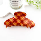 Checkered Vintage Crescent Hair Claw Clip