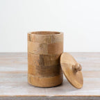 Wooden Round Storage Box & Lid