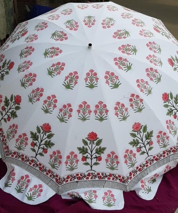 Rose Block Print Parasol