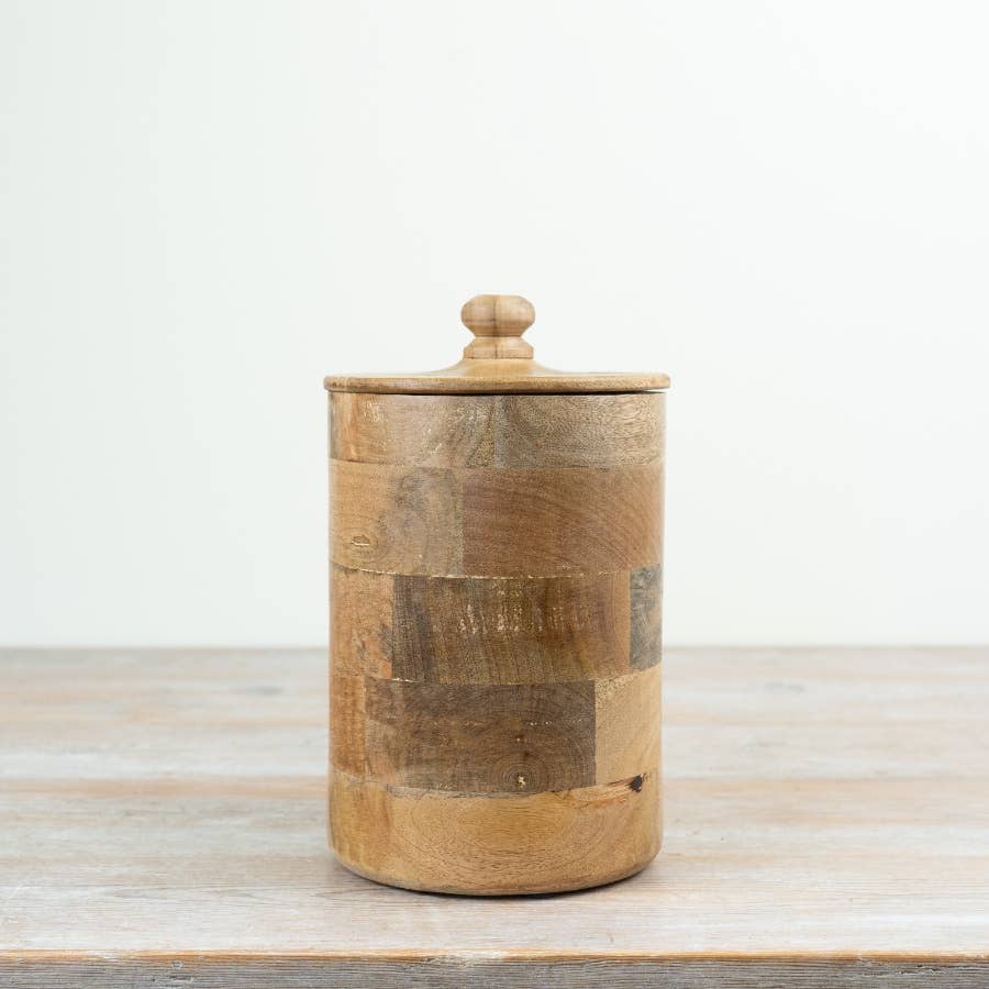 Wooden Round Storage Box & Lid