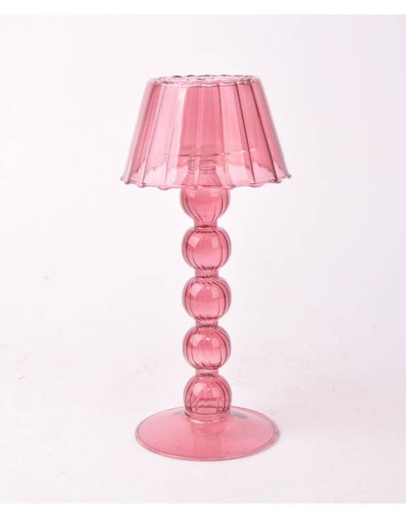 Dark Pink Glass Tealight Holder