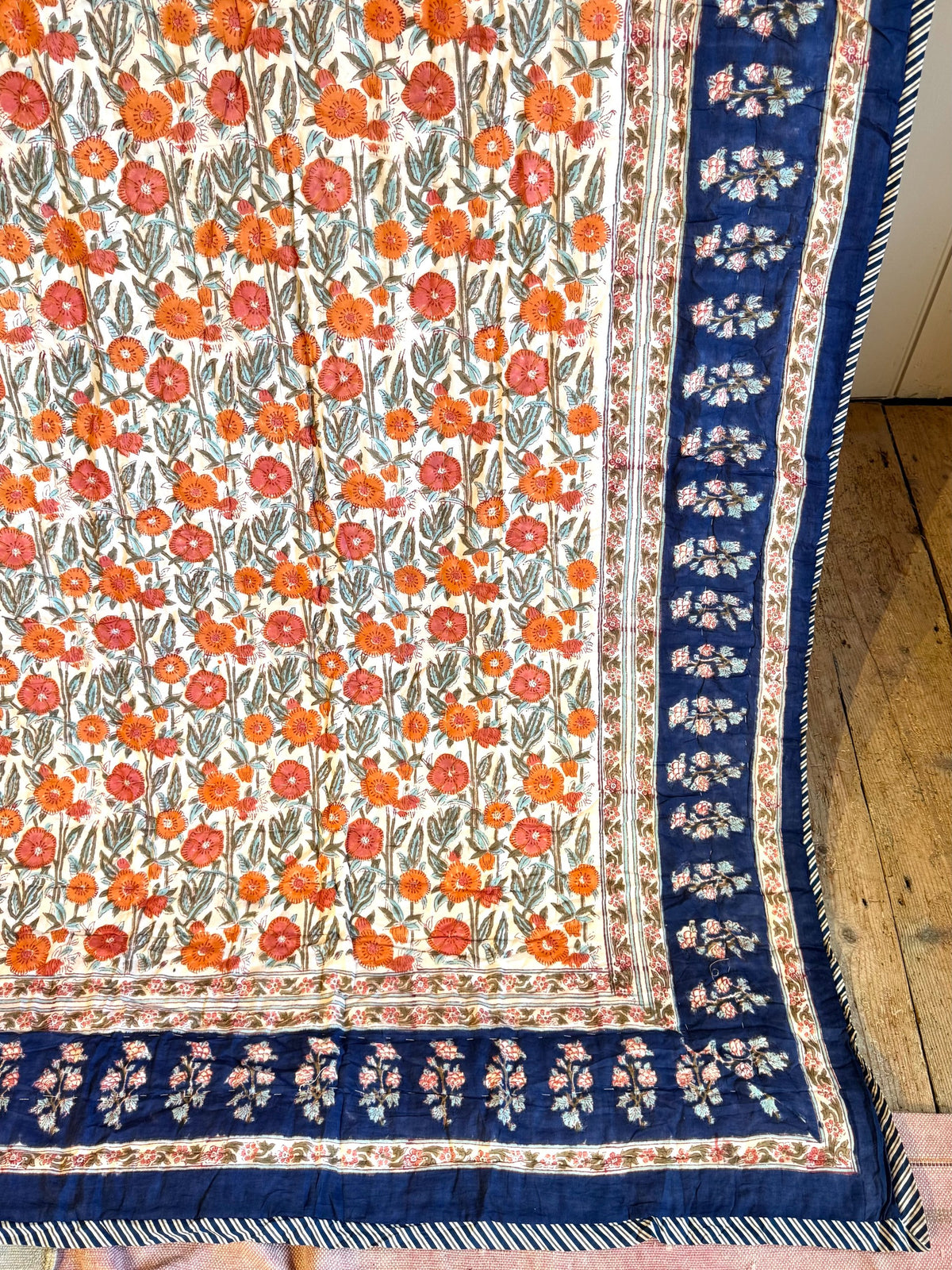 Double Quilts - Orange & Navy