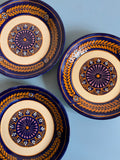 Vintage French Hand Painted Blue Plates
