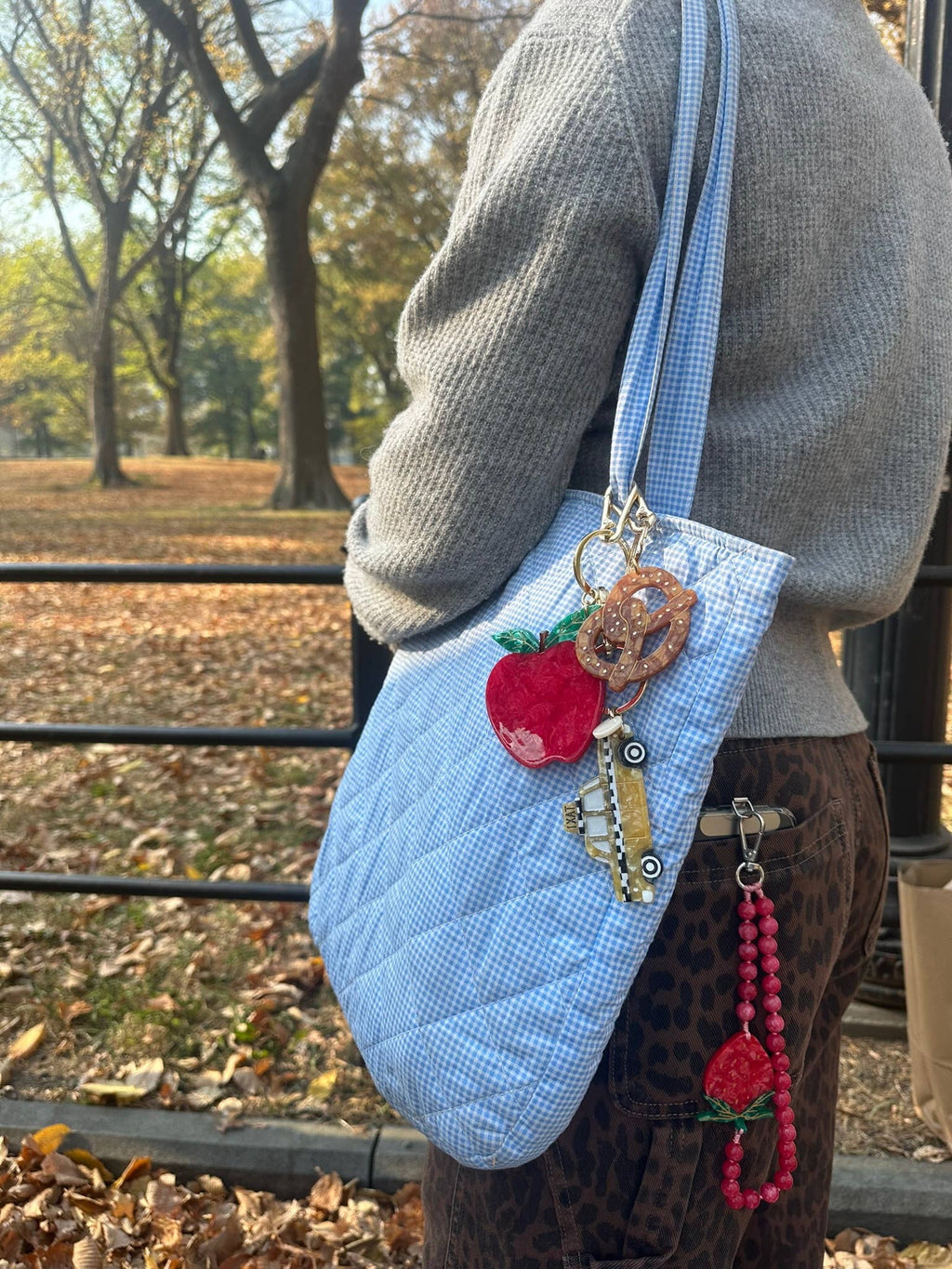 Hand-painted Pretzel Bag Charm & Keychain | Eco-Friendly