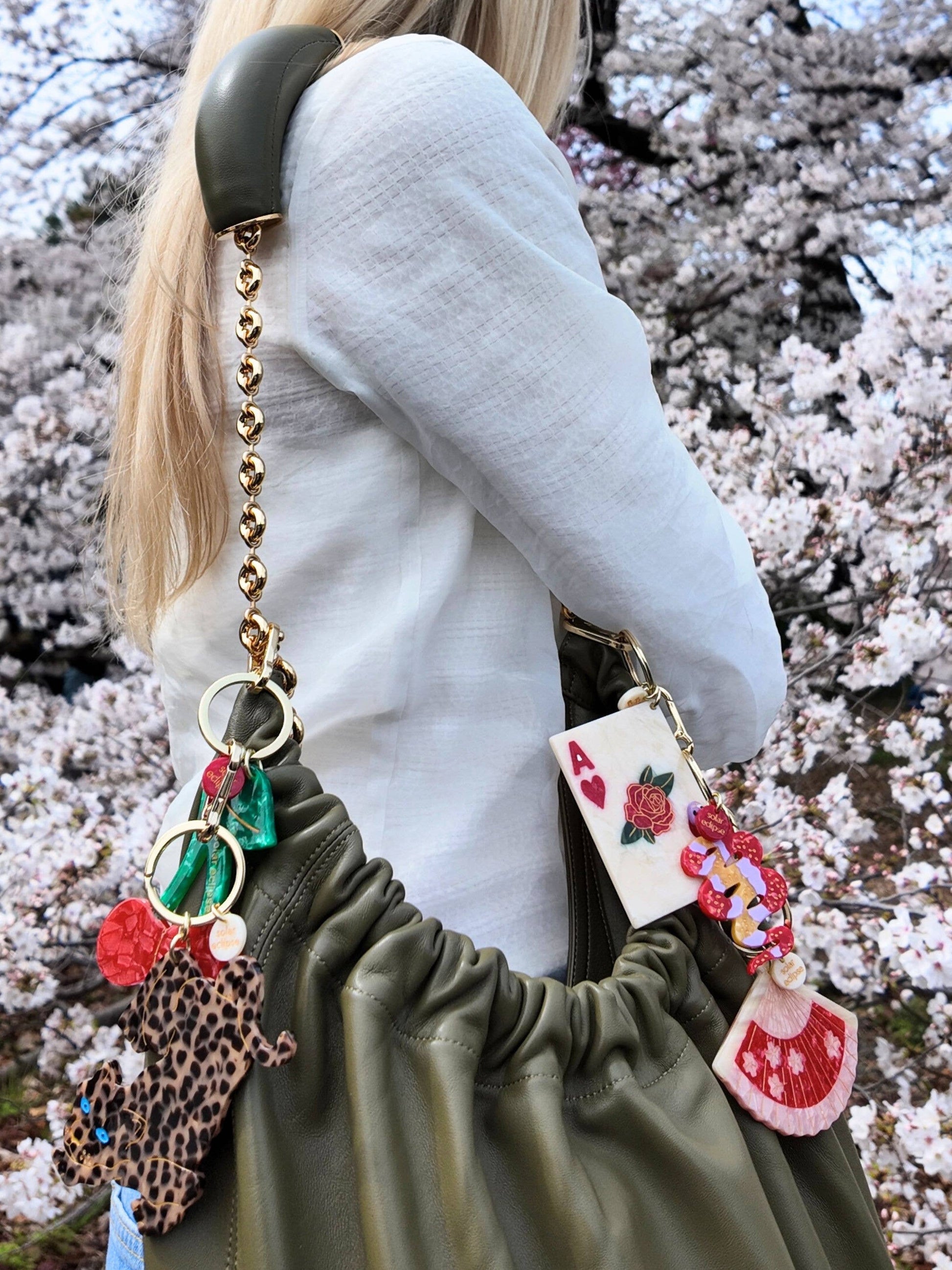 Hand-painted Cherry Bag Charm & Keychain | Eco-Friendly