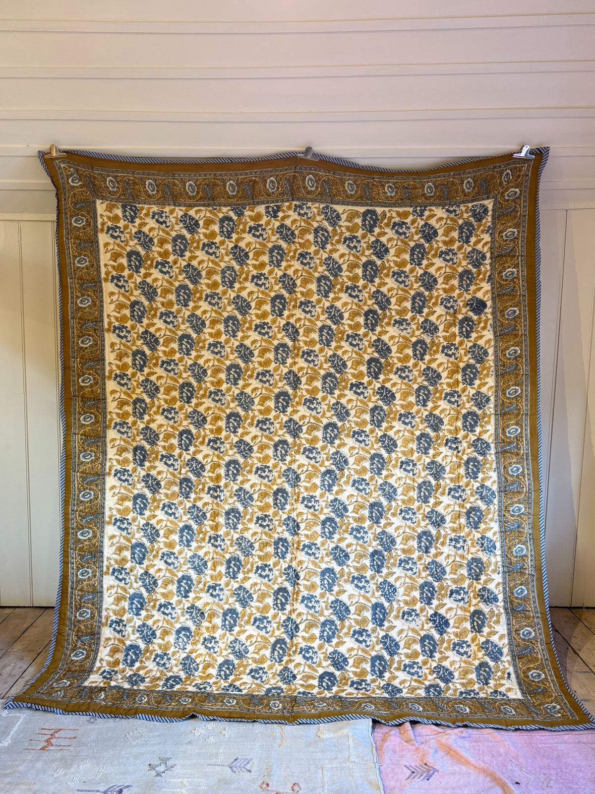 Double Quilts - Blue & Gold