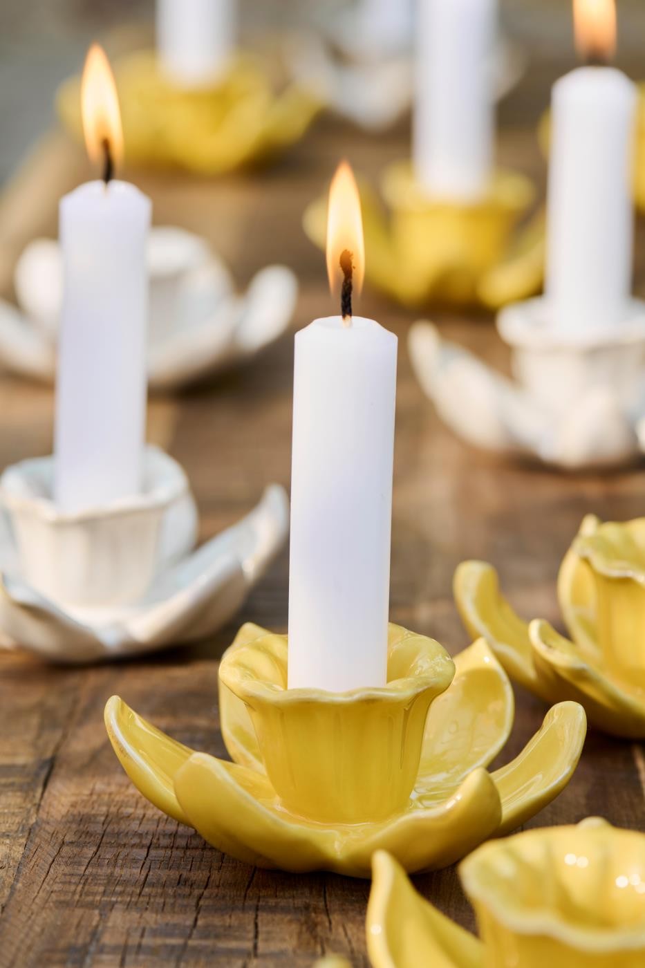 Candle Holder Daffodil Yellow