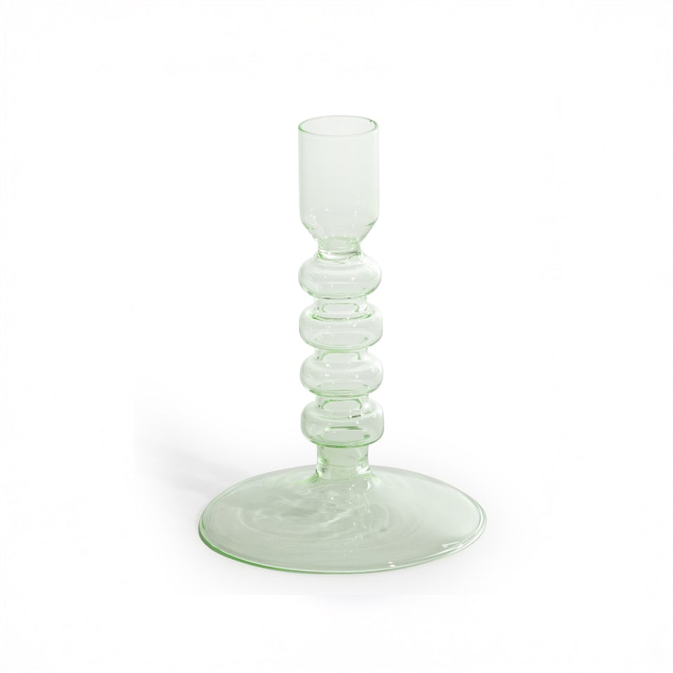 Pale Green Glass Candle Holder